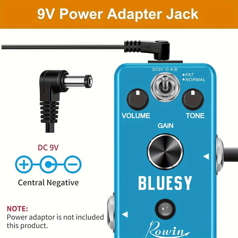 IOppWin Rowin Distortion Bluesy Pedal: Vintage Overdrive with Warm/Hot Modes, True Bypass for Electric Guitar and Bass - Image 3